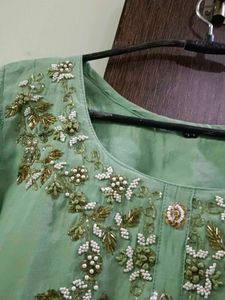 Embellished Mint Green Kurta