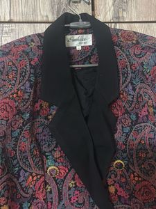 Vintage Floral Double-Breasted Blazer