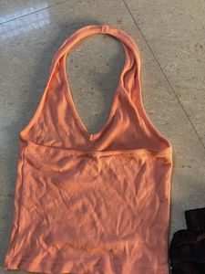 Peach Halter Neck Top