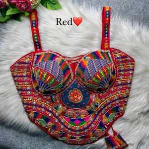 Boho Rainbow Embellished Crop Top