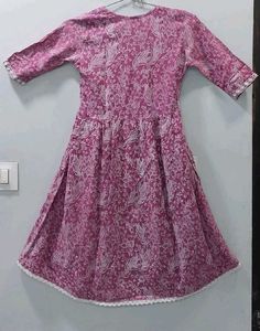 Pink Floral Kurta Set With Pajama