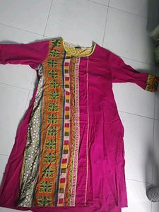 Cotton Dark Pink Kurta
