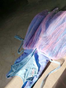 Sparkly Blue Dress with Flowers