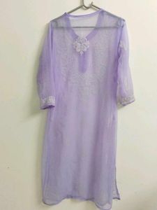 Lavender Chikankari Kurta with inner wear