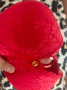 Red Lace Padded Bra