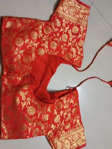 Red &amp; Gold Brocade Blouse