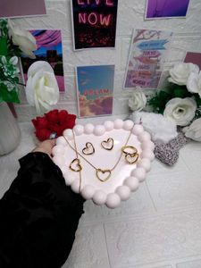 Heart Necklace, Earrings &amp; Ring Set