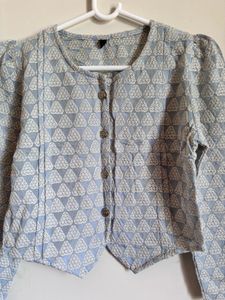 Light Blue Patterned coord set top