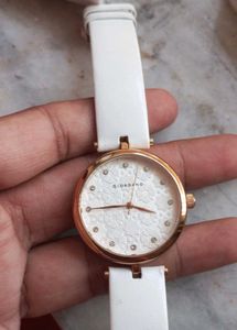 Giordano orignal White Leather Strap Watch