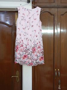 Pink Floral Sleeveless Dress