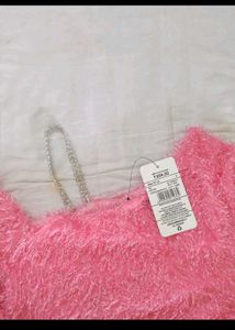 Fluffy Pink Crop Top