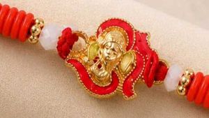 Ganesha Charm Rakhi Bracelet 3  pc