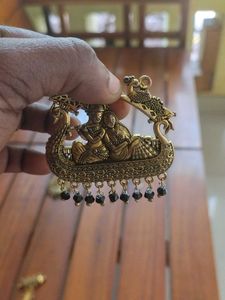 Krishna Radha Gold Tone Pendant