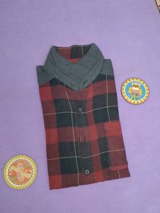 Men's Red Plaid Button-Down Shirt