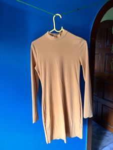 Stylish Mock Neck Long Sleeve Dress