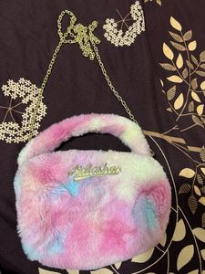 Cute Tie-Dye Faux Fur Handbag
