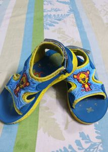 Cute Blue Cartoon Sandals for Girls (Size 7)