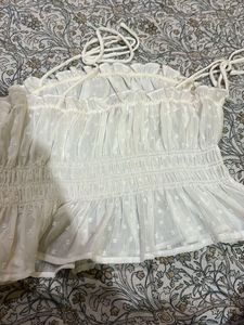 White Smocked Cami Top
