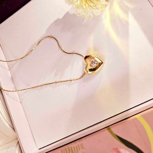 Gorgeous Chunky Golden Heart Pendant Necklace