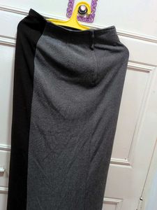 Stylish Grey Skirt with Button Detail