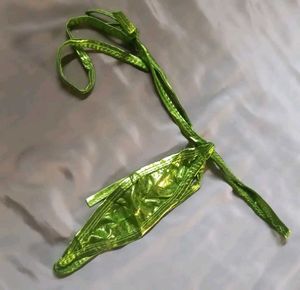 Vibrant Green Snake Print Bikini Top