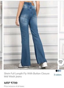 Mid Wash Flared Jeans