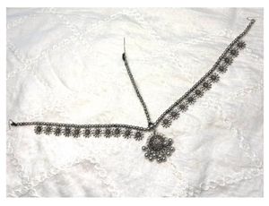 Silver Tone Indian Forehead Jewellery