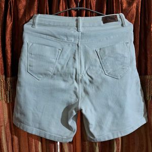 White Denim Shorts (Stretchable)