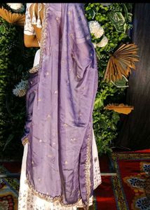 Elegant White &amp; Purple lehnga choli