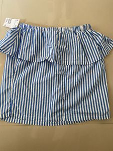 Blue &amp; White Striped Off-Shoulder Top