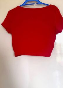 Tomato Red Cropped T-Shirt