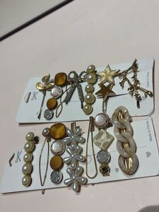 Pearl &amp; Gemstone Hair Clip Set