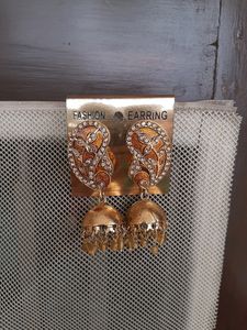 golden jhumkas
