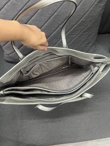 Michael Kors Silver Jet Set Travel Tote Bag