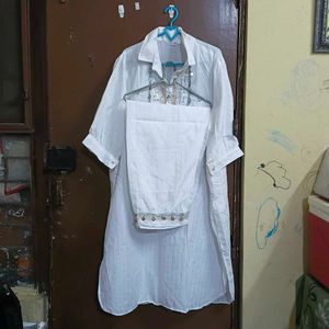White Kurta Set with Pants