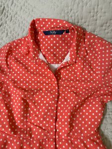 Coral-Pink 💞Polka Dress