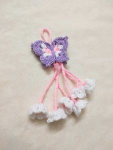 Handmade 3 Crochet Butterfly Hair tie