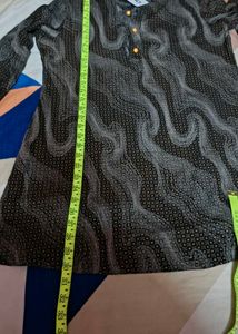 Stylish Black Kurta with Unique Print