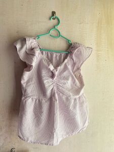 Cute Ruffled Sleeve Peplum Top