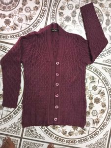 Cozy Knit Cardigan - Burgundy