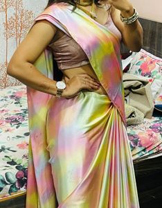 Multicolour Saree Without Blouse