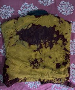 Unique Bleached Bomber Jacket