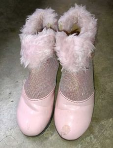 Sparkly Pink Fur Boots