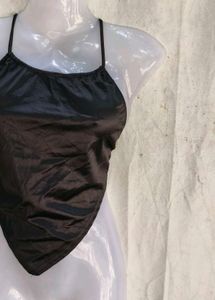 Black Halter Neck Bandeau Top