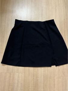 Black A-Line Skirt with Slit Detail