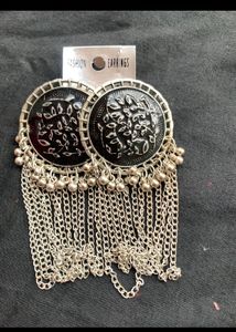 Combo offer: Oxidised neckpiece with long earring