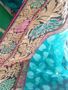 Sea Green Chanderi Saree