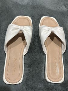 White Bow Slides women