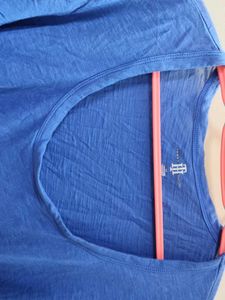 Blue Casual Sleeve Top