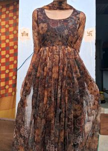 Floral Brown Gown🍩🤌🤎✨️